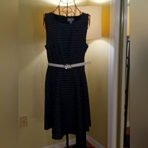 EUC ELLE Dress, black & white dress with accent belt
